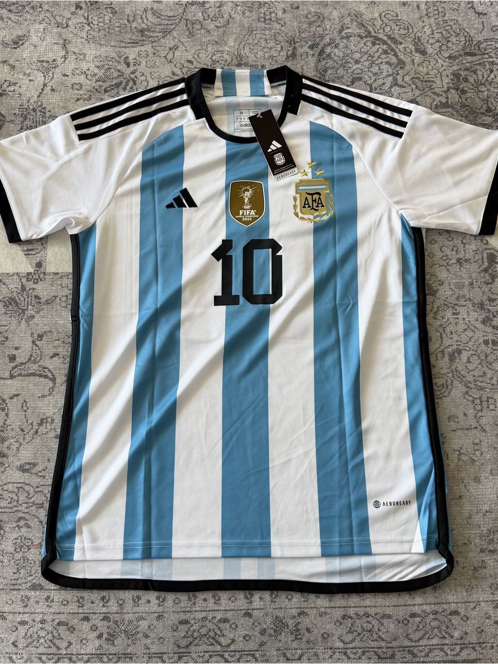 Adidas Argentina National Team Jersey - White & Sky Blue